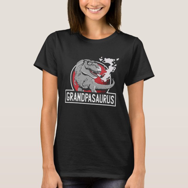 Grandfather Rex Dinosaur Grandpasauras T Shirt (Framsida)