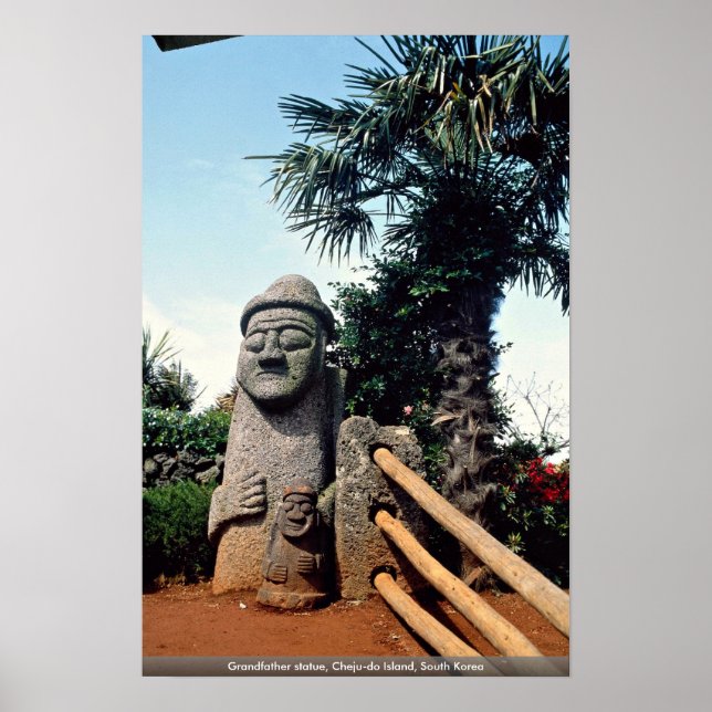 Grandfather statue, Cheju-do Island, Sydkorea Poster (Framsidan)