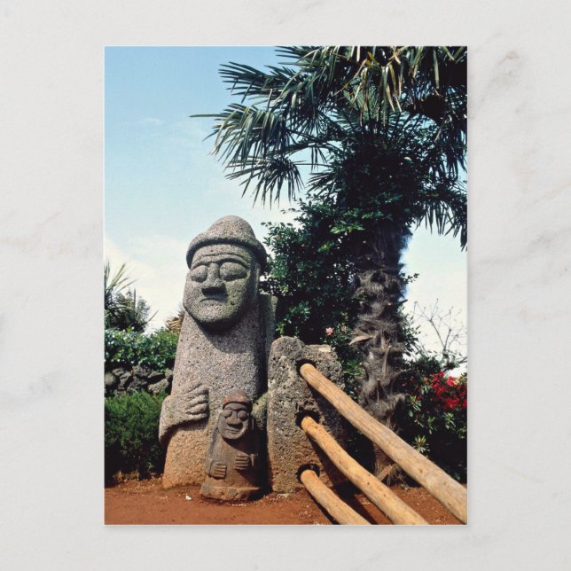 Grandfather statue, Cheju-do Island, Sydkorea Vykort (Framsida)