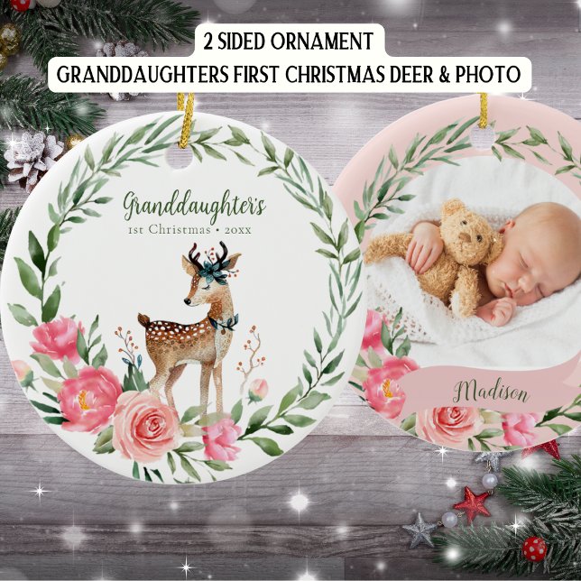 Grandföräldrar Baby under First jul Photo Julgransprydnad Keramik (Skapare uppladdad)