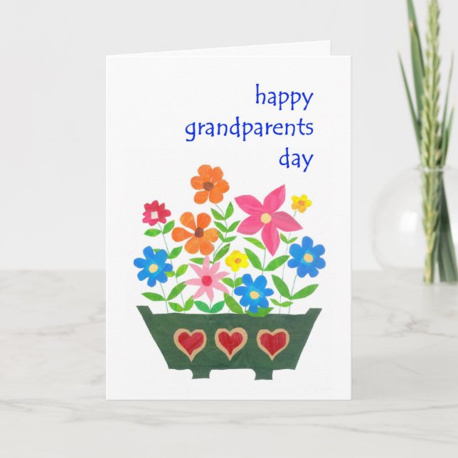 Grandföräldrar Day Card - Flower Power Kort (Framsida)