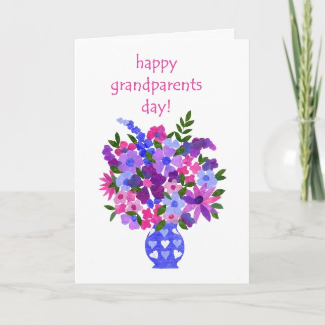 Grandföräldrar Day Card - Flower Power Kort (Framsida)