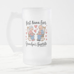 Grandföräldrar Day Frostat Ölglas