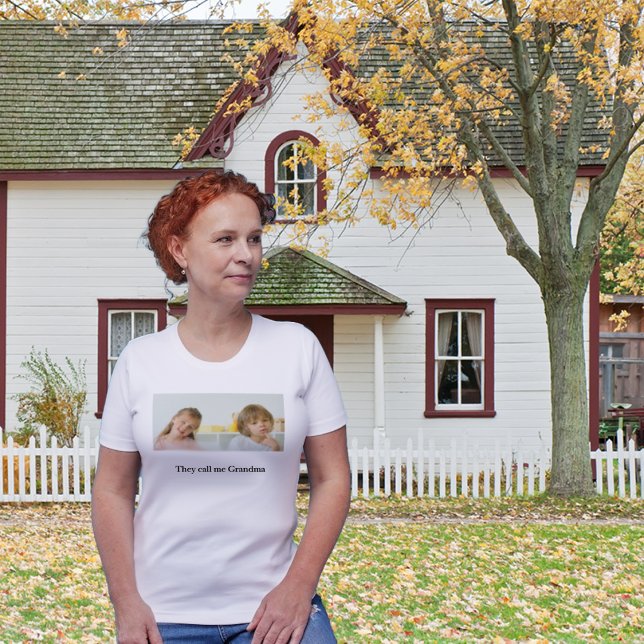 Grandföräldrar Day Grandma Customize Photo T Shirt (Skapare uppladdad)