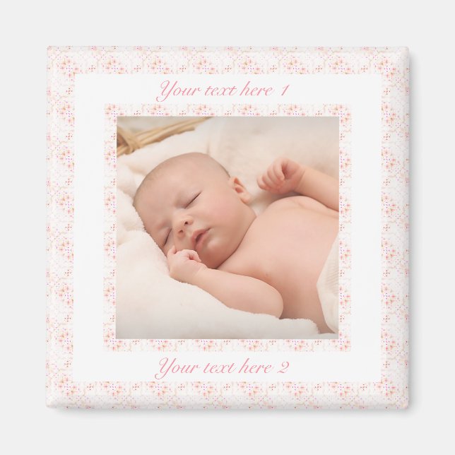Grandföräldrar Day Rosa Grandmor Photo Gift Magnet (Framsidan)