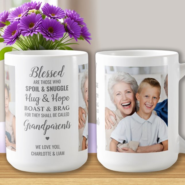 Grandföräldrar Dikt Personlig 2 Photo Kaffemugg (Skapare uppladdad)