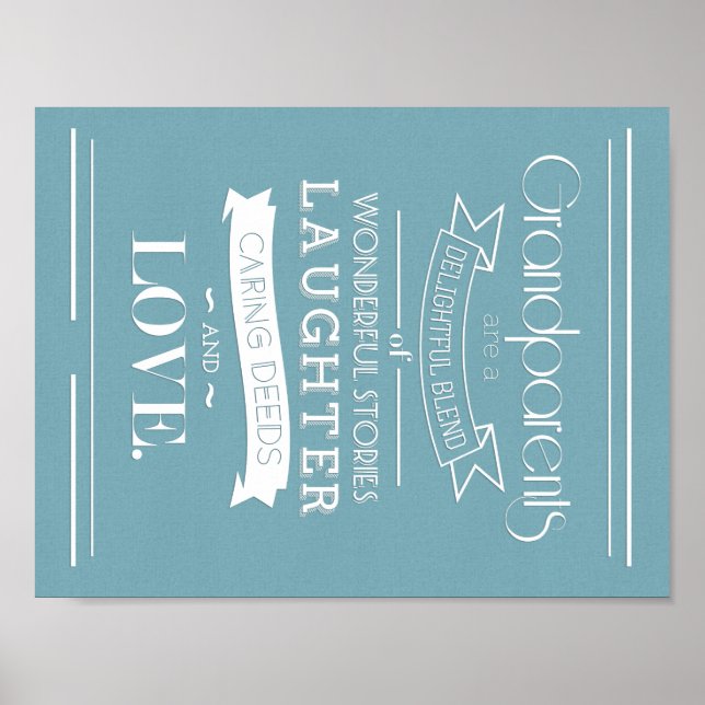Grandföräldrar Vintage Stil Quote Poster (Framsidan)
