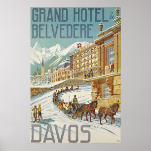 Grandhotel Belvedere Davos Graubünden Schweiziska  Poster