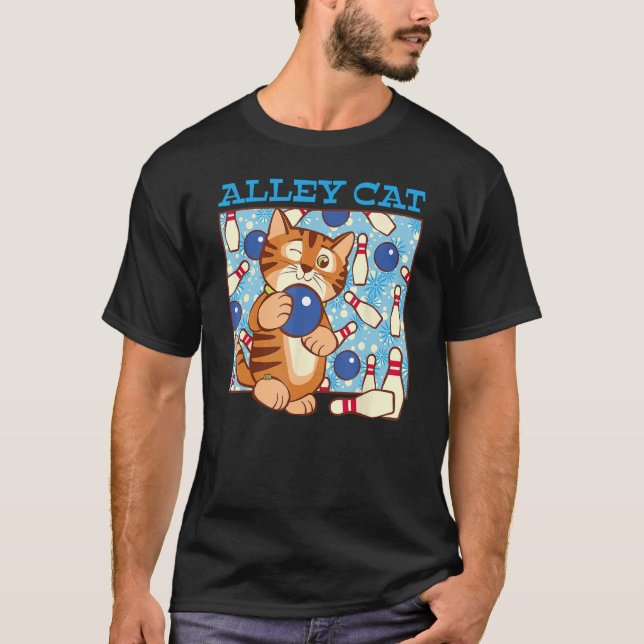Grändkattebowling Puns T Shirt (Framsida)