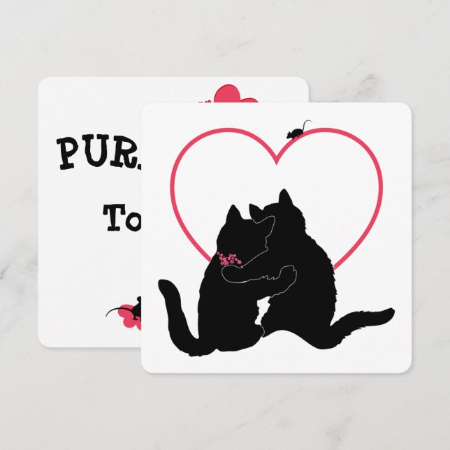 Grändkatterna spinn-if-ik tillsammans platt valent julkort (Fram/baksida)