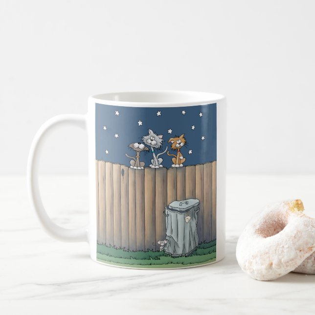 Grändkatterna staket Kaffemugg (Med munk)