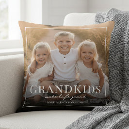 Grandkids Make Life Grand Grandparents Gift Photo Kudde