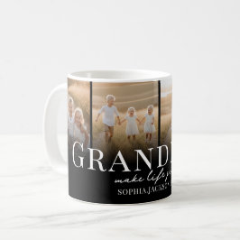 Grandkids Make Life Grand Multi Photo Grandparent Kaffemugg