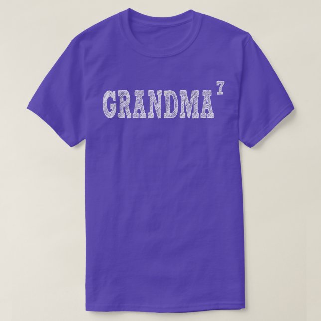 Grandma7, Seven Barnbarn, Grandmor of 7  T Shirt (Design framsida)