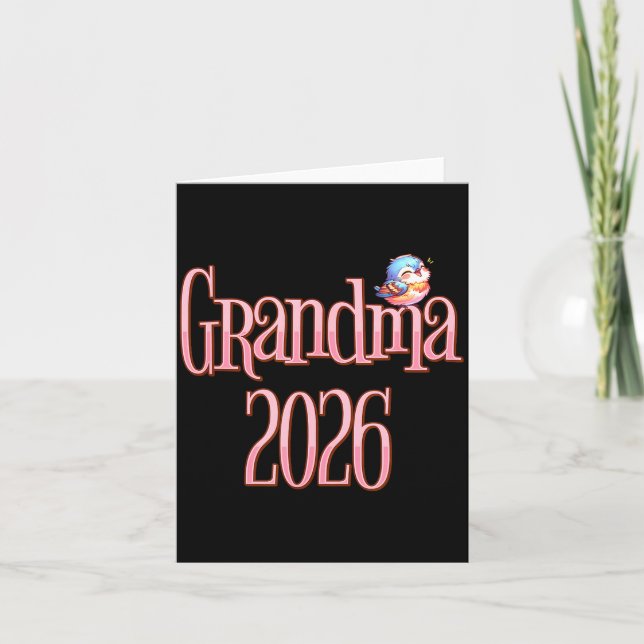 Grandma 2026 Cute Bird New Grandma Pregnancy Revea Kort (Framsida)