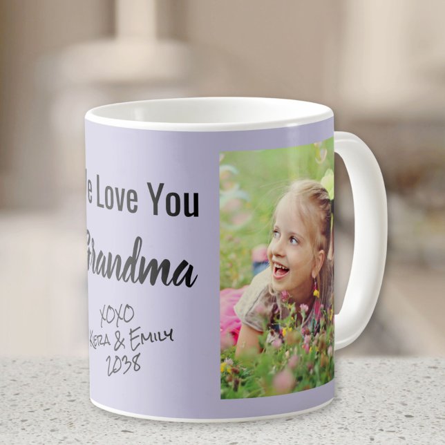 Grandma 2 Photos Lila Kaffemugg (Skapare uppladdad)