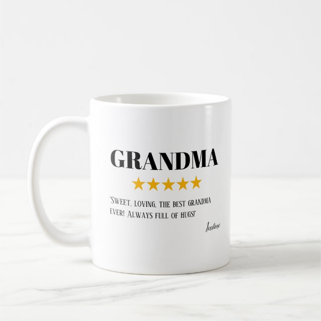 Grandma 5 Star Review | Toppen Grandma Gift Kaffemugg (Vänster)