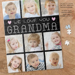 Grandma 9 Photo Collage Hearts Anpassningsbar Färg Pussel<br><div class="desc">Skapa en speciell aktivitetsgåva och känn för den stolta mormor som visar sitt barnbarns eller barnbarns och familjs bilder med en anpassningsbar, ett pussel med personlig, ett pussel som innehåller en lättladdad fotosamlingsmall med 9 bilder och titeln WE KÄRLEK DU GRANDMA som med hjärtan i ditt val av färg för...</div>