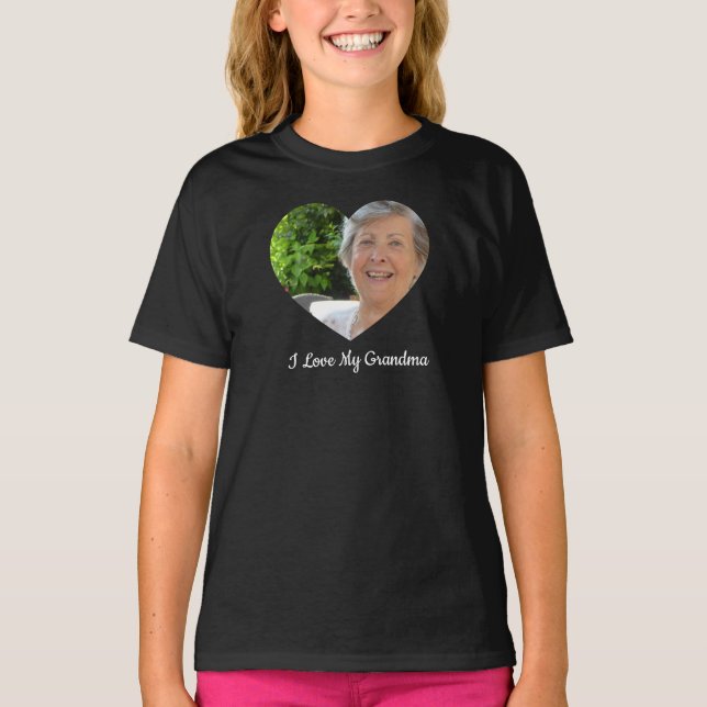 Grandma Anpassningsbar Photo Personlig Valentine D T Shirt (Framsida)