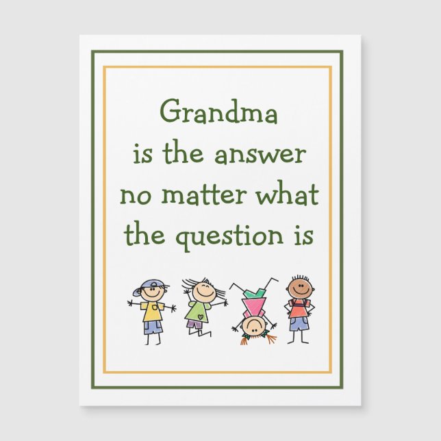 Grandma är Response Roligt Kids Quote (Framsida)