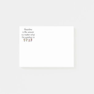Grandma är Response Roligt Kids Quote Post-it Block