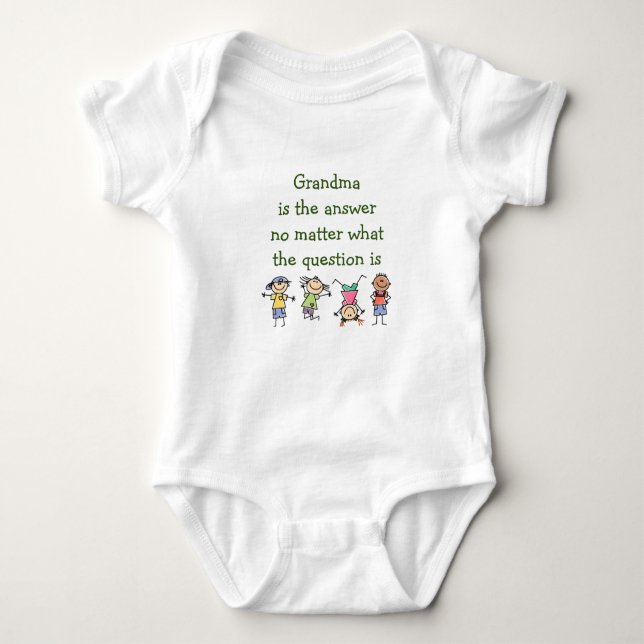 Grandma är Response Roligt Kids Quote T Shirt (Framsida)