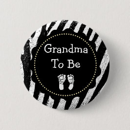 Grandma att vara Zebra tryck Baby Shower Knapp