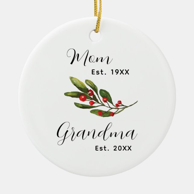 Grandma Baby Fotto jul Keepsaké Julgransprydnad Keramik (Framsidan)