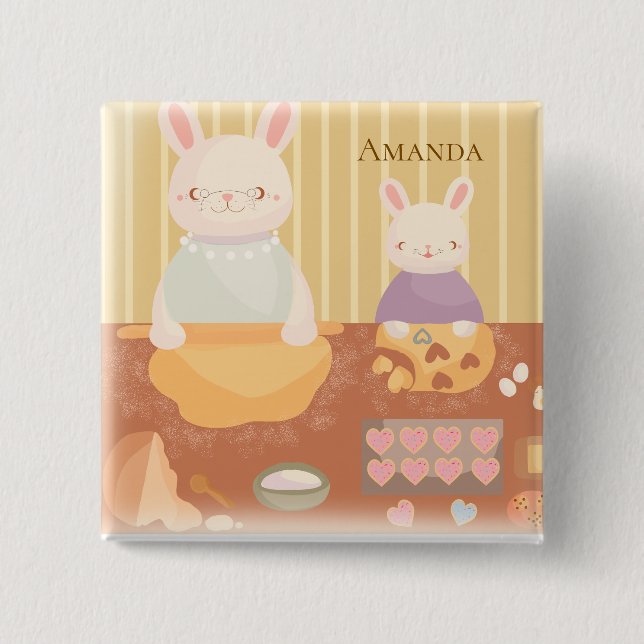 Grandma Baking Cookies Knapp (Framsida)