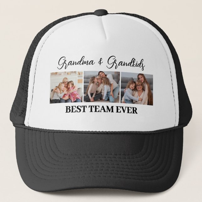 Grandma & Barnbarn Best Team, Anpassningsbar 3-fot Keps (Framsida)