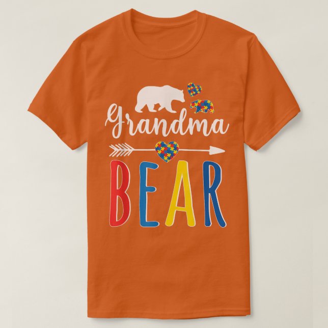 Grandma Bear Autism Awareness Shirt Kärlek Support T (Design framsida)