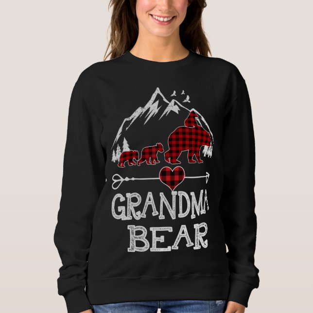 Grandma Bear jul jul Pajama Red Play Buffalo Fa T Shirt (Framsida)