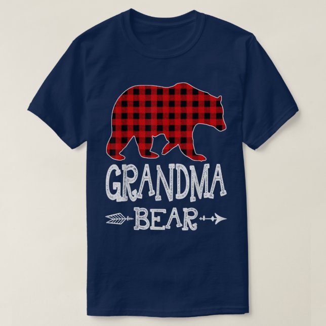 Grandma Bear jul jul Pajama Red Play Buffalo Fa T Shirt (Design framsida)