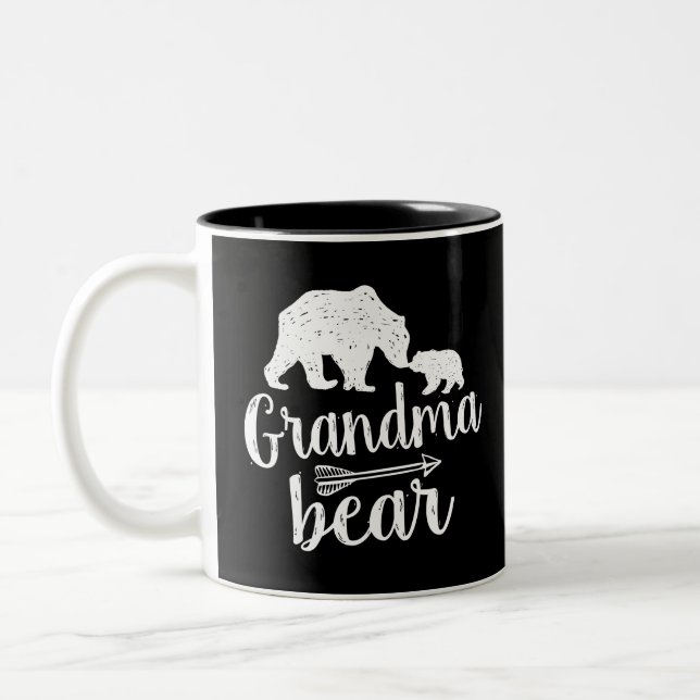Grandma Bear Mors dag Gift Två-Tonad Mugg (Vänster)