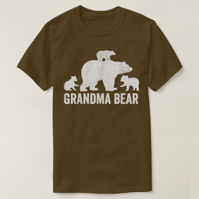 Grandma Bear Mors dag Shirt Funny Three Unge Kid T (Design framsida)