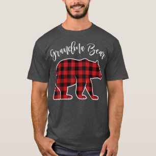 Grandma Bear Pajama Red Buffalo Julafton Funny Fam T Shirt