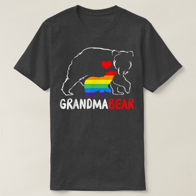 Grandma Bear Proud Mamma Mamma Rainbow LGBT Pride  T Shirt (Design framsida)