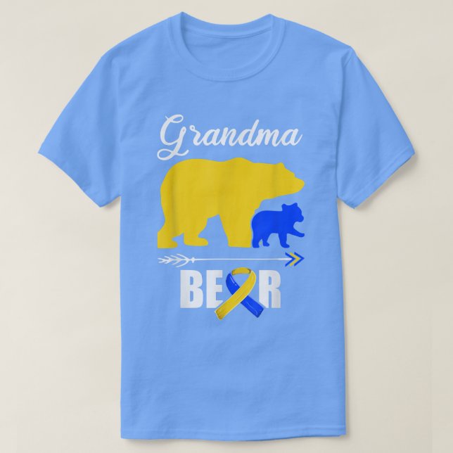 Grandma Bear T21 Grandkid, Down Syndrome Awarenes T Shirt (Design framsida)