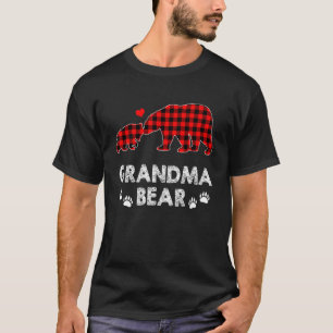 Grandma Bear Women Red Plade jul Pajama Fami T Shirt