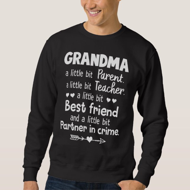 Grandma Best Friend och Parter Grandmor Lång Ärmad Tröja (Framsida)