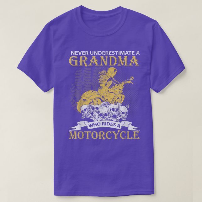 Grandma Biker Motorcycle Motocross Off-Roading Bik T Shirt (Design framsida)