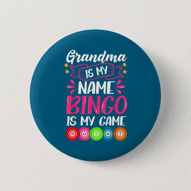Grandma Bingo Player Funny Bingo Quote Design  Knapp (Framsida)