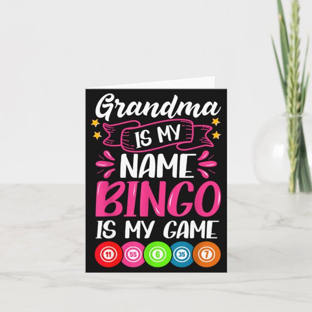 Grandma Bingo Player Funny Bingo Quote Design  Kort (Framsida)