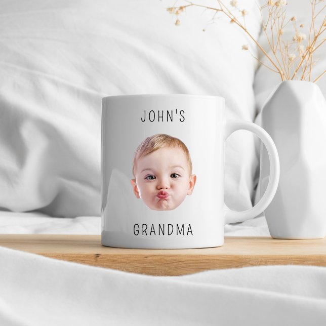 Grandma Birthday, Baby Ansikte Dady Gift, Anpassni Mugg (Skapare uppladdad)