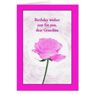 Grandma Birthday Bevackra Rosa ros Hälsningskort