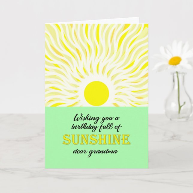 Grandma Birthday Bright Sunshine Card Kort (Liten växt)