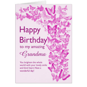 Grandma Birthday Butterflies Hälsningskort