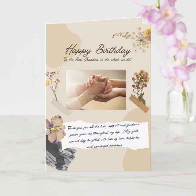 Grandma birthday card kort (Orkide)