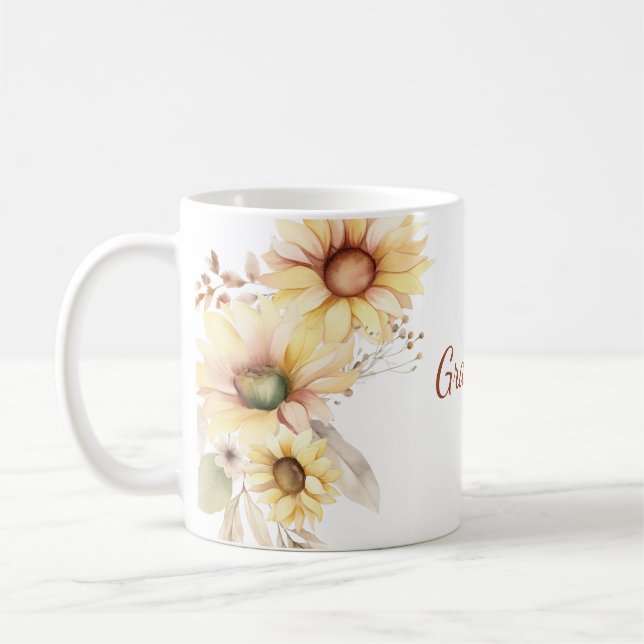 Grandma Blommigt Botanical Kaffemugg (Vänster)