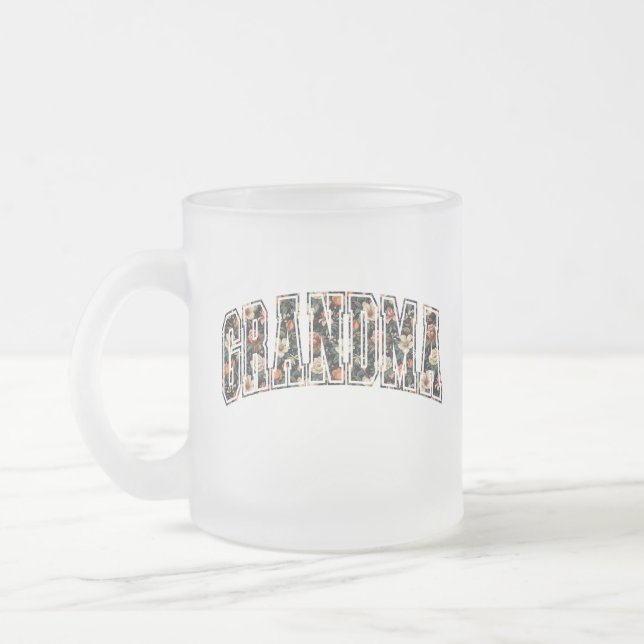 Grandma Blommigt Frosted Mugg (Vänster)
